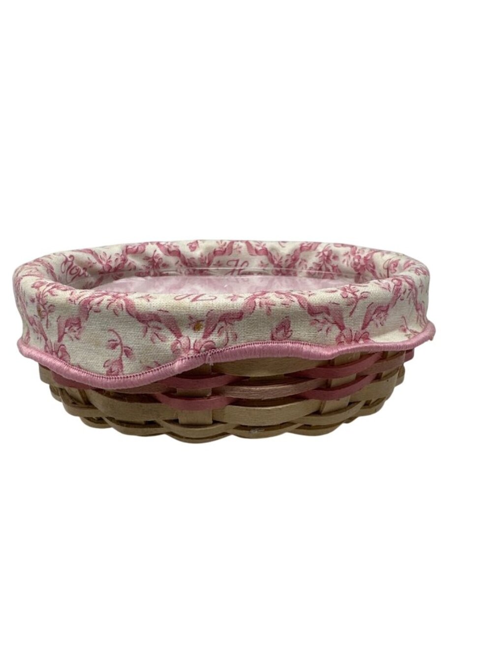 Longaberger Horizon Of Hope Pink Lined Basket With Plastic Protector 2003